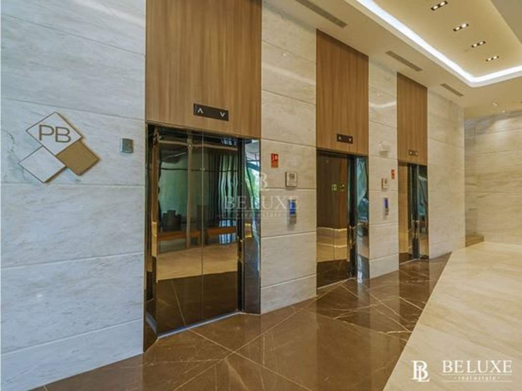 Unfinished retail or office shell space with concrete floor in corporate tower Panama