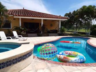 Traditional kitchen with appliances in vacation rental house at Coronado Equestrian Club Panama