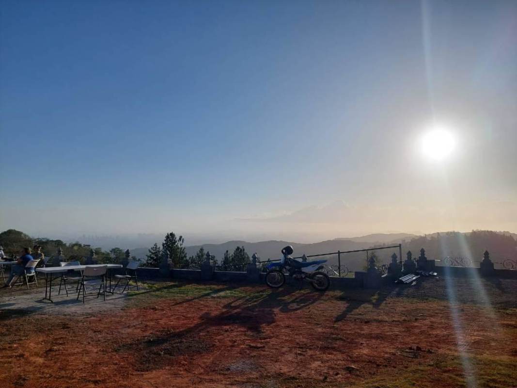 Hilltop scenic overlook with sunset and mountain views Cerro Azul Panama