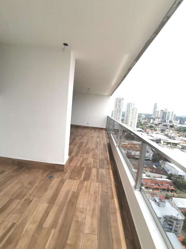 Kitchen with light wood cabinetry, granite countertops, ceramic floors El Cangrejo Panama
