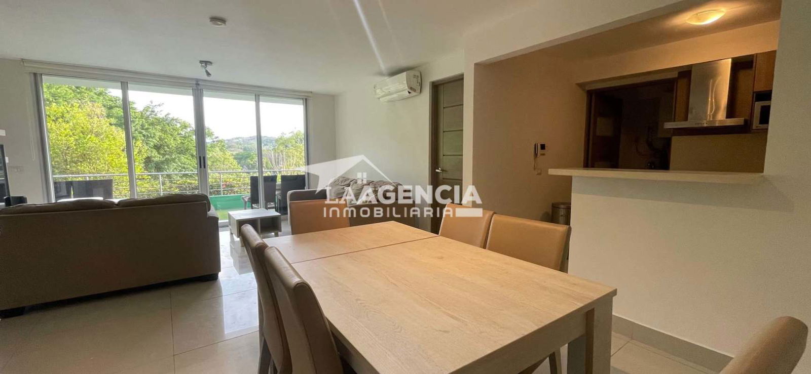 Contemporary kitchen fully equipped in furnished apartment Clayton Hill Panama