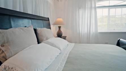 Large private swimming pool with landscaped garden at Coronado beach estate for sale Panama