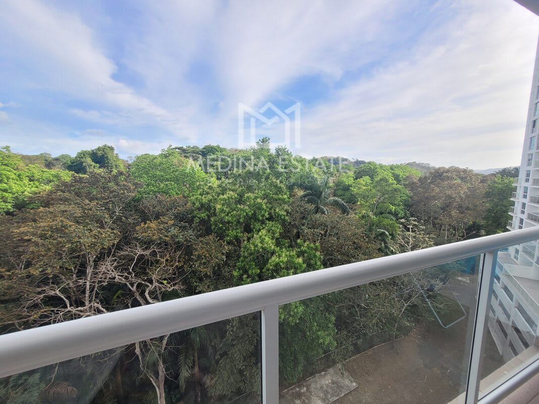 Contemporary kitchen with granite and new appliances in PH Clayton Park II Panama rent