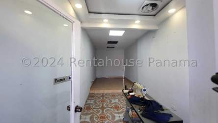 Basic retail or office front space with tile floors inside Vacamonte commercial residential property Panama