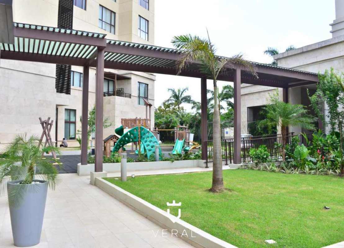 Landscaped gardens with vertical green wall and fountain PH Santa Maria Court