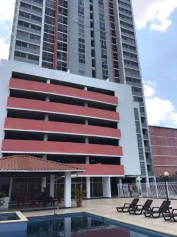 Bedroom with city view window and tiled floors PH Vista Marina Panama