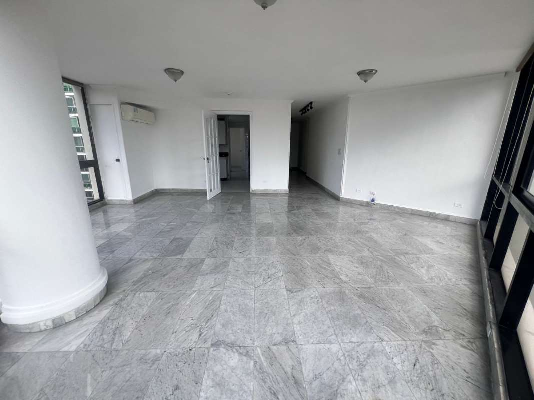 Spacious master bedroom with large window, split AC, built-in closet in PH Vista Tower San Francisco Panama