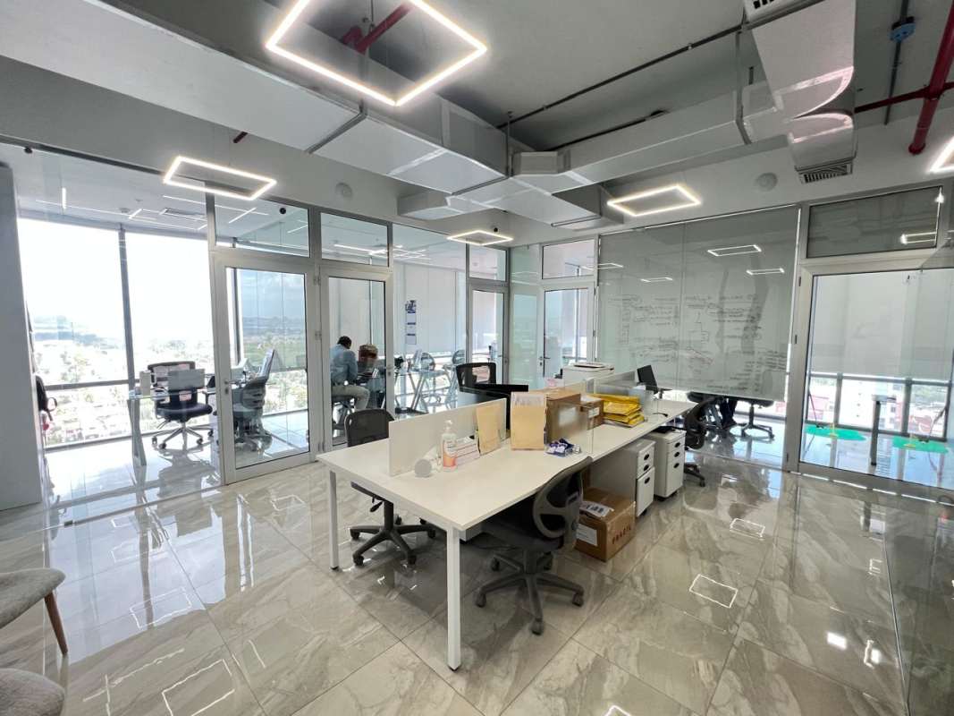 Collaborative open space with workstations in PH Times Square Center Costa del Este Panama