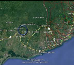 Aerial map marking land location near Penonomé Coclé Panama
