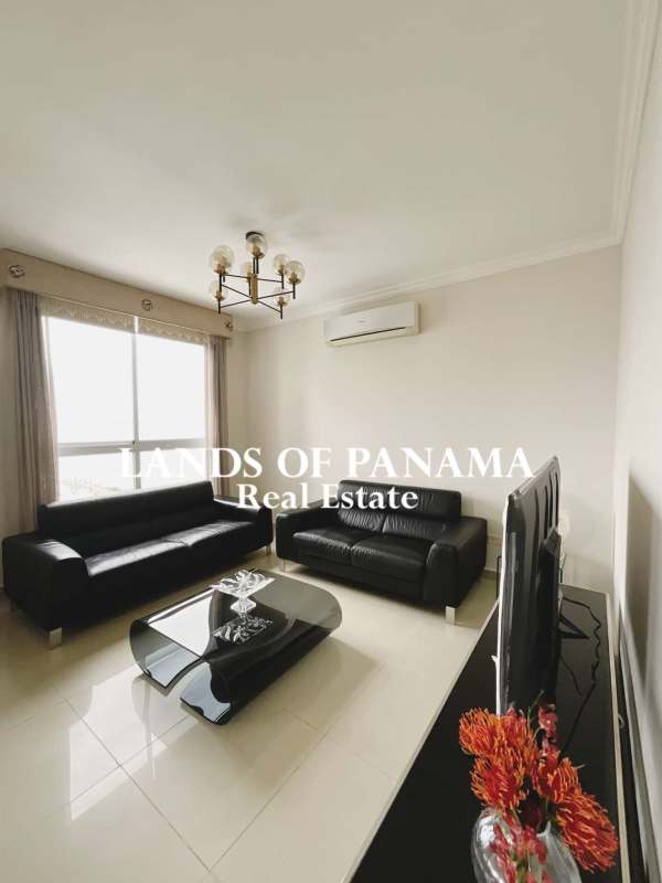 Balcony with panoramic skyline and partial ocean view in PH Mandarin Bay San Francisco Panama City