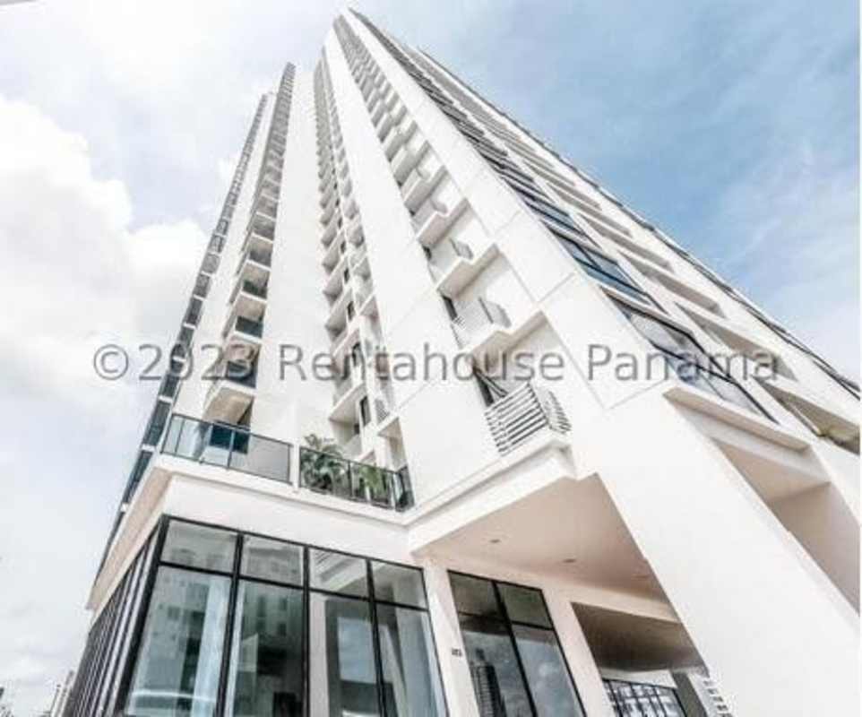 Modern high-rise facade glass balconies PH Skyline El Carmen Panama apartment for sale