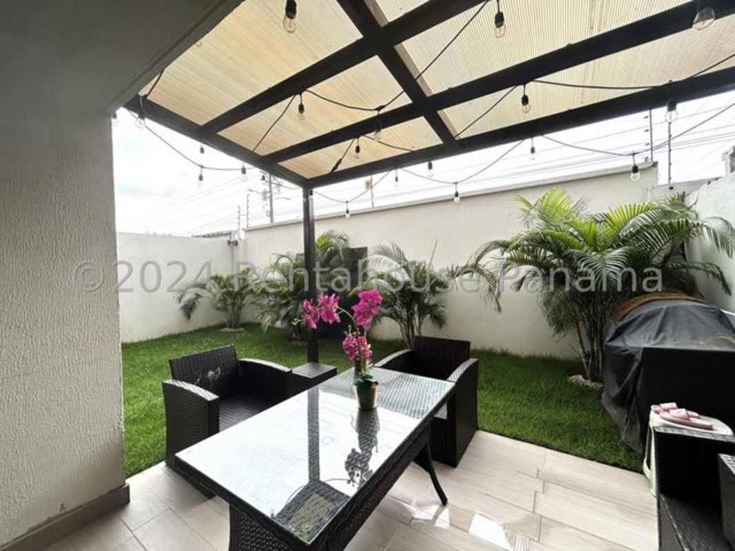 Bathroom with glass shower, granite countertop, vessel sink Costa Sur Panama house