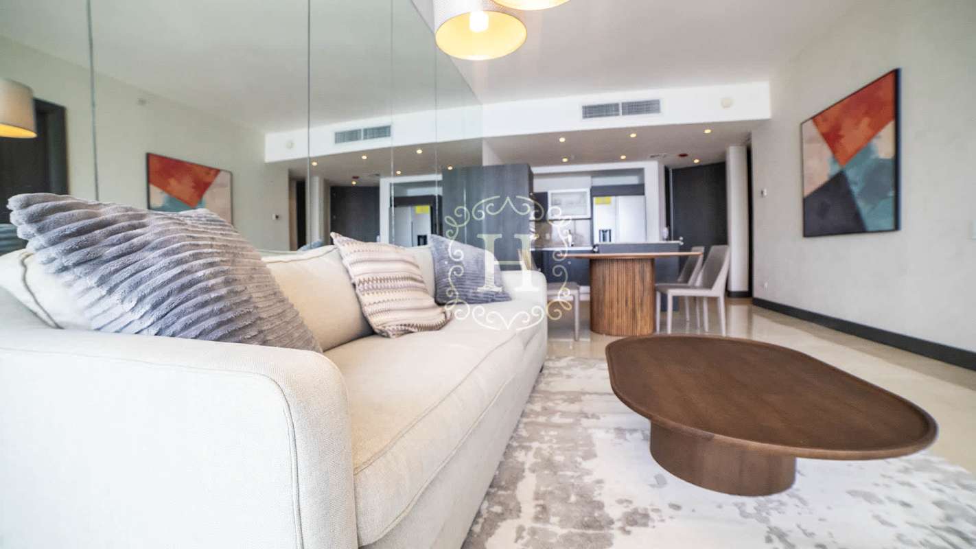 Bright bedroom with ocean view, large windows, marble floors in PH TOC JW Marriott Panama