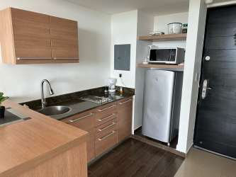 Spacious furnished studio apartment with double beds and balcony Playa Blanca Resort Panama