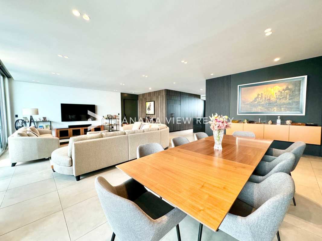 Elegant bathroom with tub ocean & city views luxury condo PH Aqualina Panama