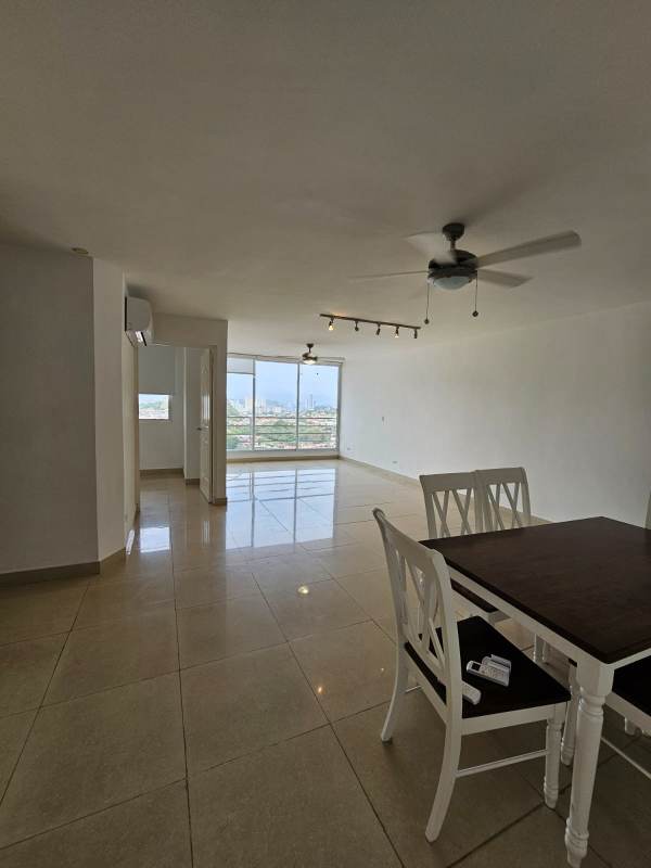 Large windows with skyline view in apartment at PH Dos Mares View Panama City