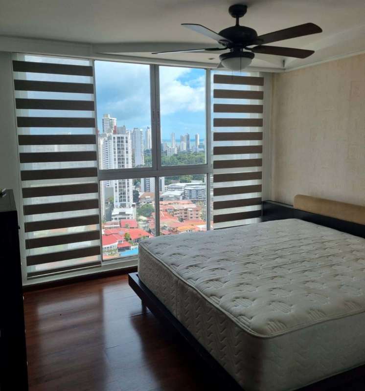 Master bedroom balcony city ocean view PH Hato Pintado Plaza Panama City