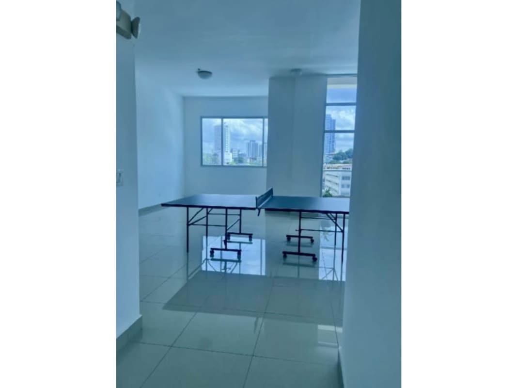 Game room with ping pong and city view inside PH Diamond Tower Panama
