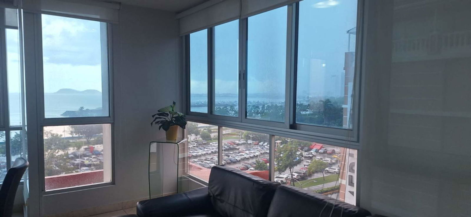 Furnished master bedroom ocean view large window PH Villa del Mar Panama