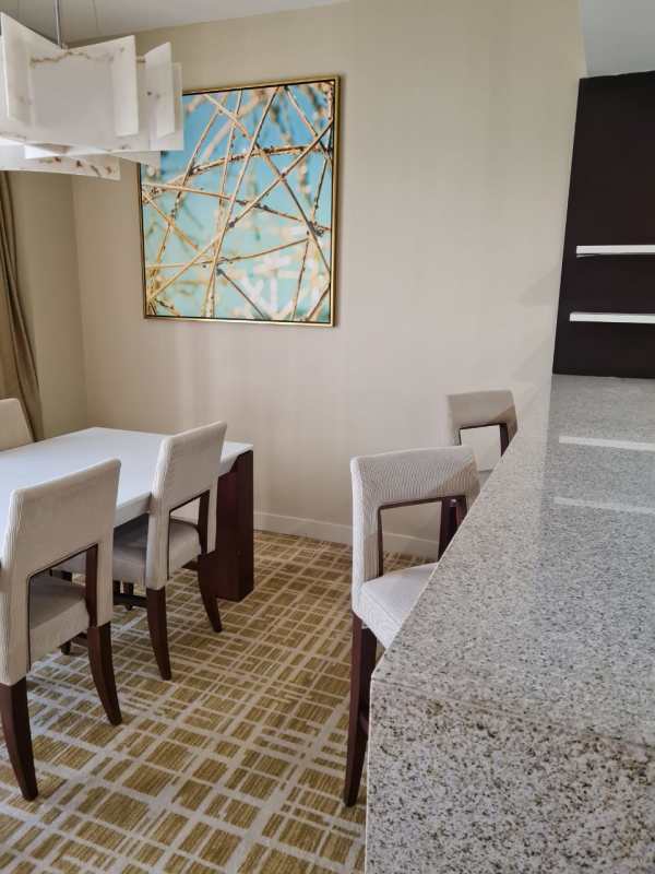 Modern master suite with decor window feature at Panamera Residences Panama City