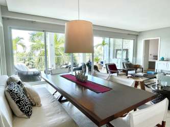 Luxury master bedroom with built-in closets, ocean views, balcony access at PH Balboa III Bijao
