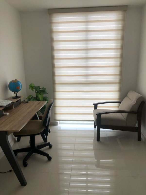 Home office space with natural light in PH Porto Alegre apartment Panama City