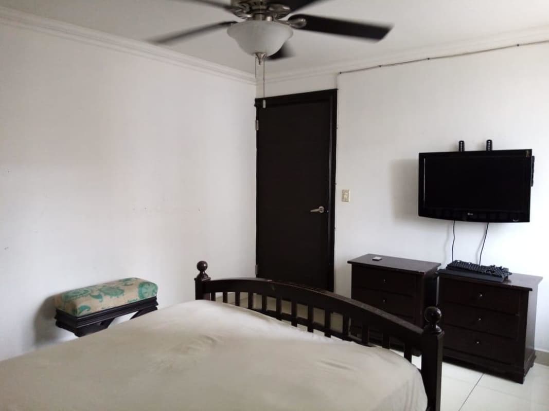 Kitchen with granite counter, mosaic backsplash, stove PH Plaza Downtown El Cangrejo Panama