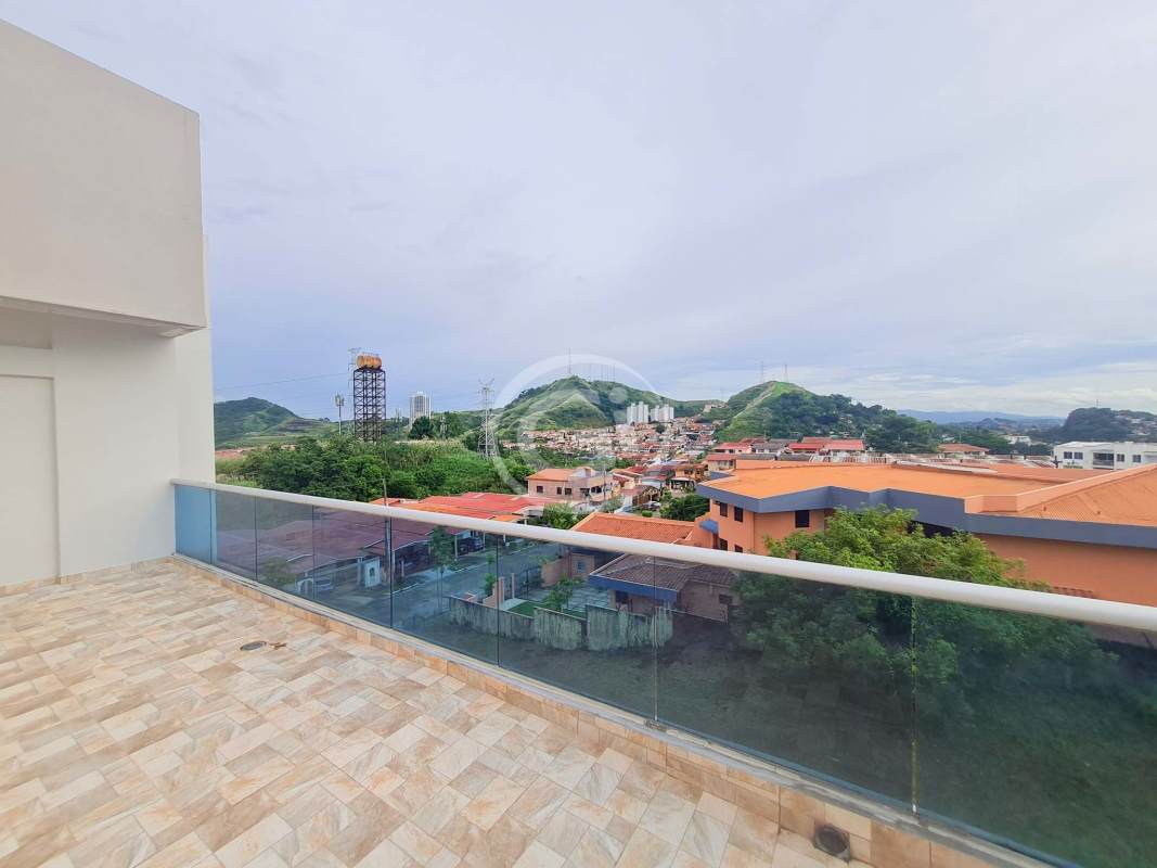 Open balcony with glass railing and panoramic mountain views in Condado del Rey Panama City