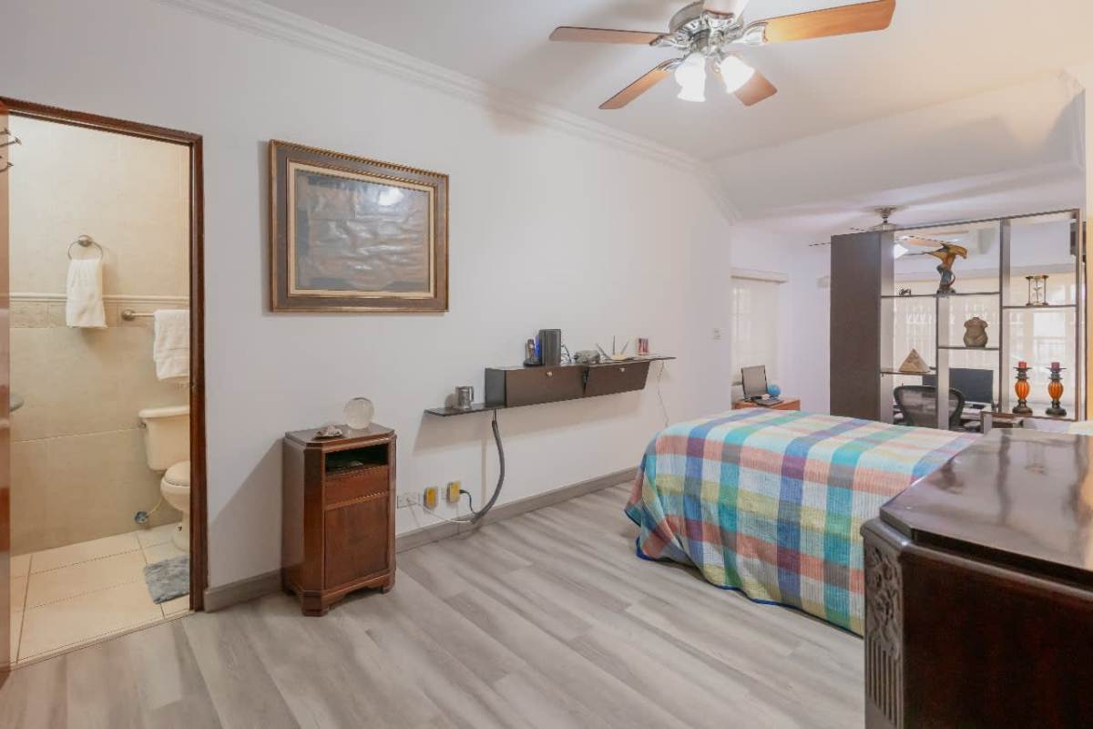 Modern kitchen with skylight island stainless appliances in house Urbanización La Loma Hato Pintado Panama