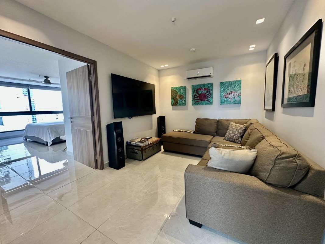 Luxury modern kitchen with island cooktop and granite at PH Prestige Bella Vista Panama for sale