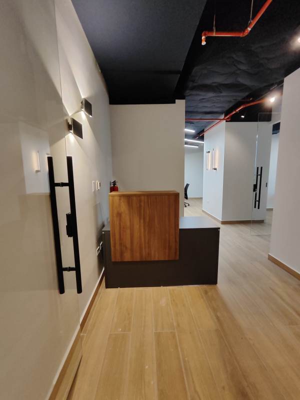 Compact kitchenette with cabinets, marble countertop in PH Financial Park Costa del Este Panama