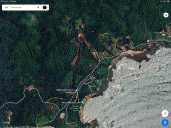 Bird's eye view of panoramic ocean facing lot in Puerto Escondido Pedasí Panama