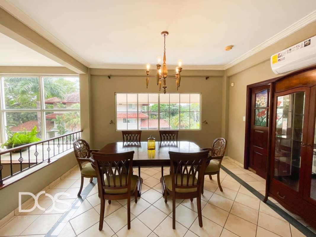 Gourmet kitchen granite countertops white cabinets built-in appliances Albrook Panama house for sale