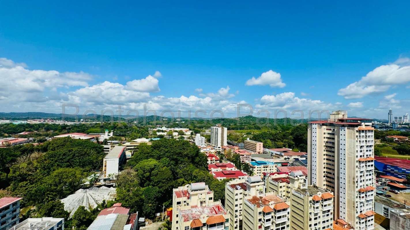 Bathroom with glass shower, modern fixtures PH Quartz Condo Bella Vista Panama City