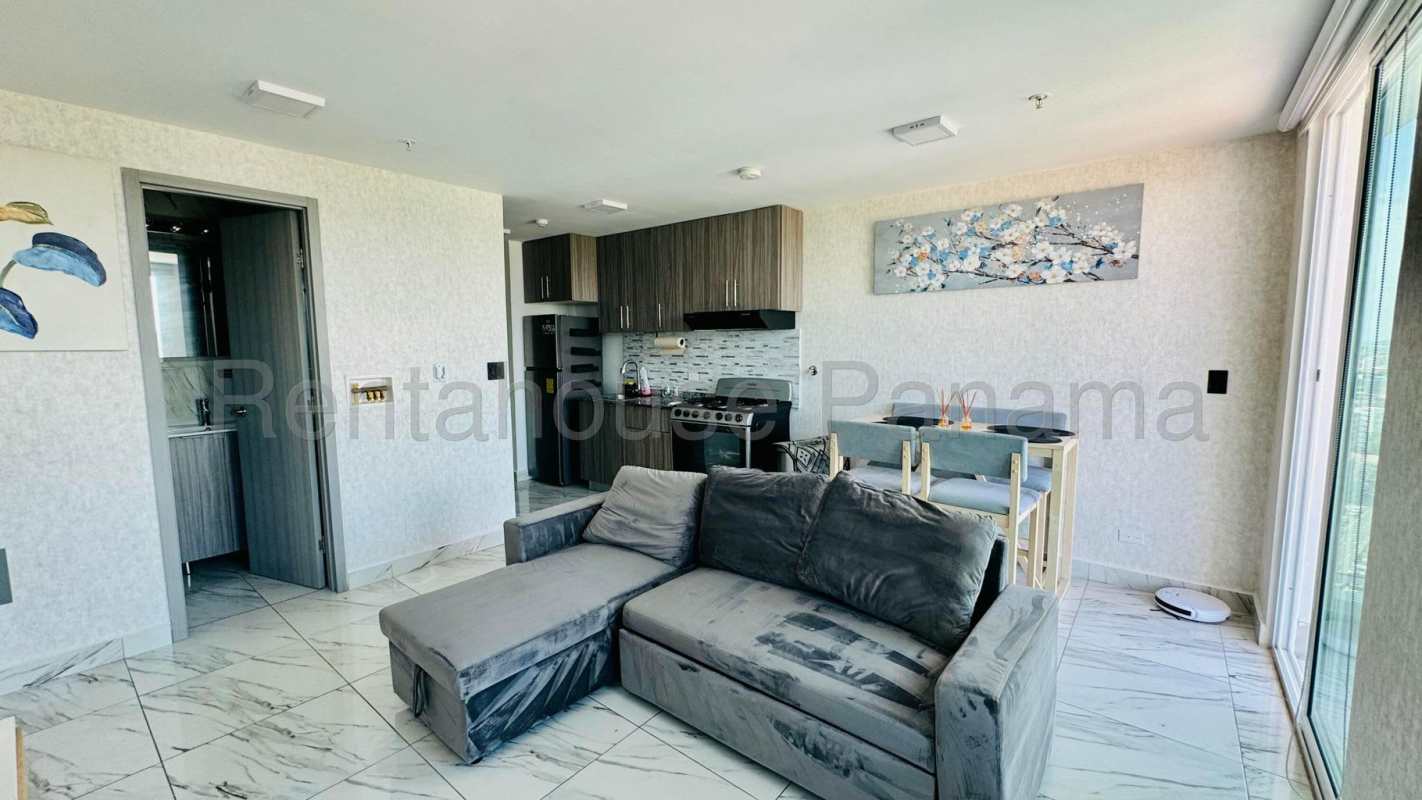 Compact modern kitchen granite countertops appliances PH Quartz Tower Panama City Panama