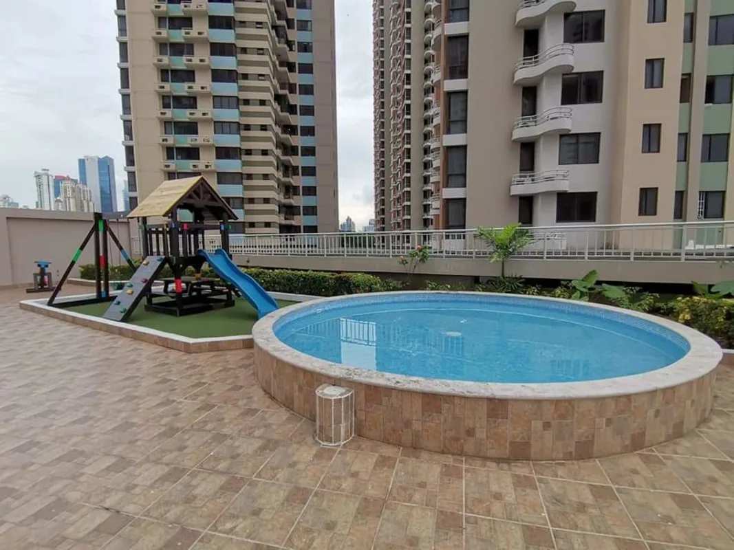 Children playground and pool surrounded by condos at PH San Francisco Bay Panama