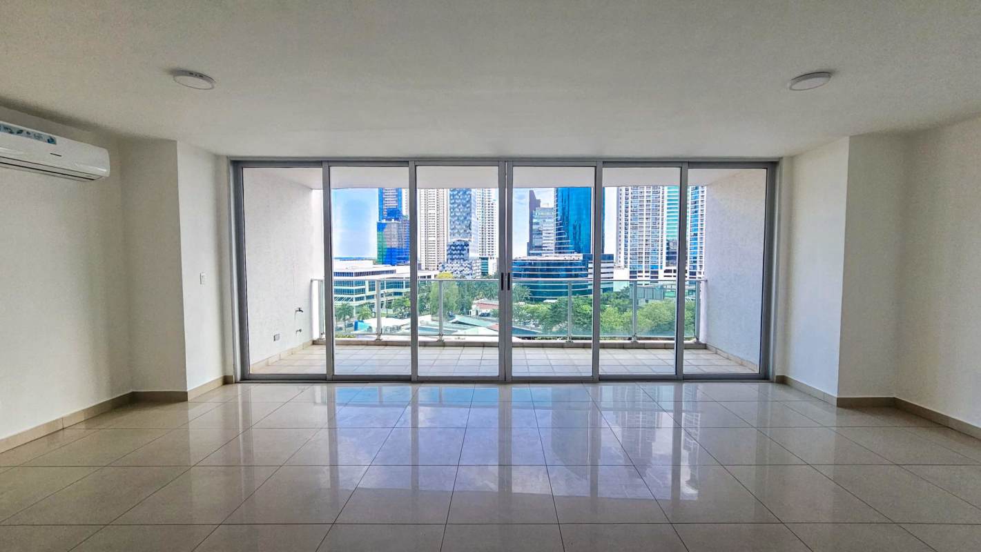 Spacious modern kitchen with black granite countertops and stainless steel appliances PH Sevilla Tower Panama