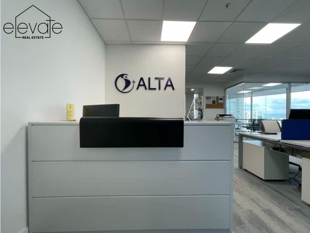 Corporate office with furnished workstations overlooking ocean in Financial Park Costa del Este Panama