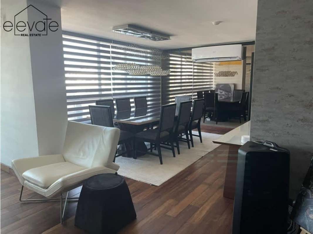 Spacious open-plan living dining in PH Miraluz apartment Panama City