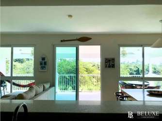 Large furnished terrace with ocean view at Bijao beach community condo Panama