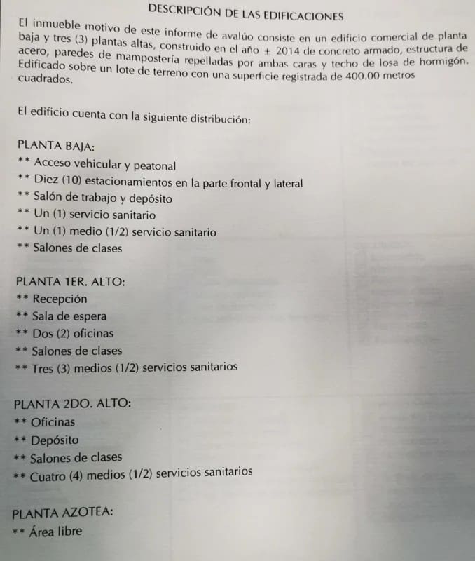 Details floor plan feature multi-level commercial building in Panama for rent Costa del Este