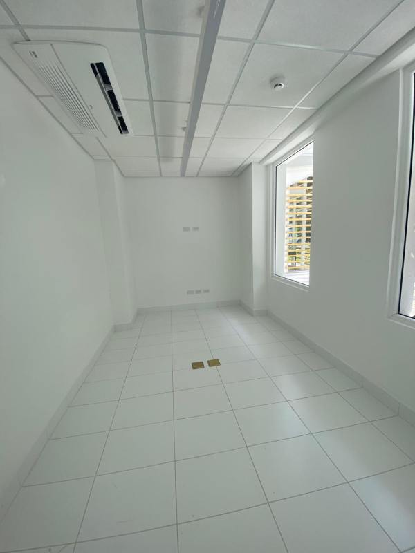 Modern small office with split air conditioner and large windows Quarry Heights Ancón Panama