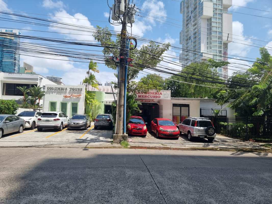 City skyline with commercial high-rises near lot for sale in Obarrio financial district Panama