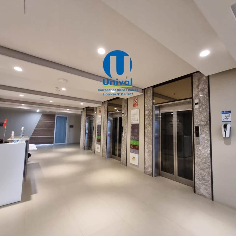 Elevator foyer in Torre Palmeras Town Center Costa del Este commercial complex Panama