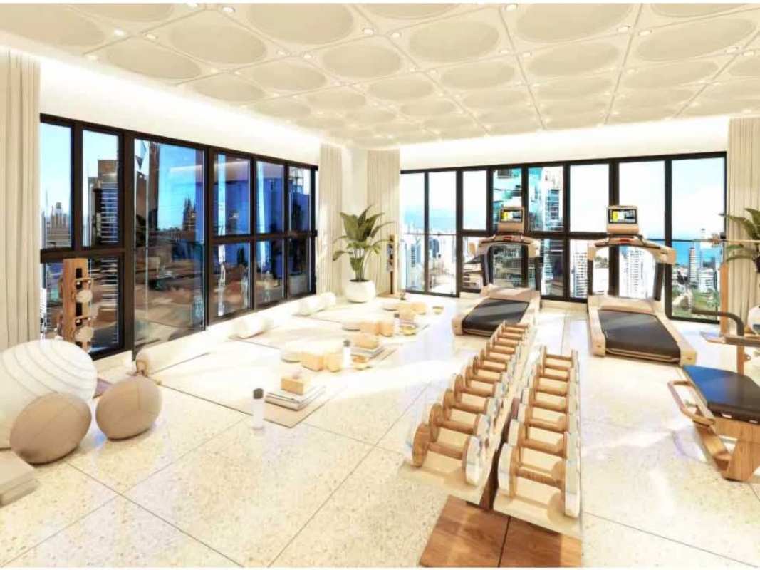 Luxury gym with panoramic views in Walker Wellness Center Calle 50 Panama