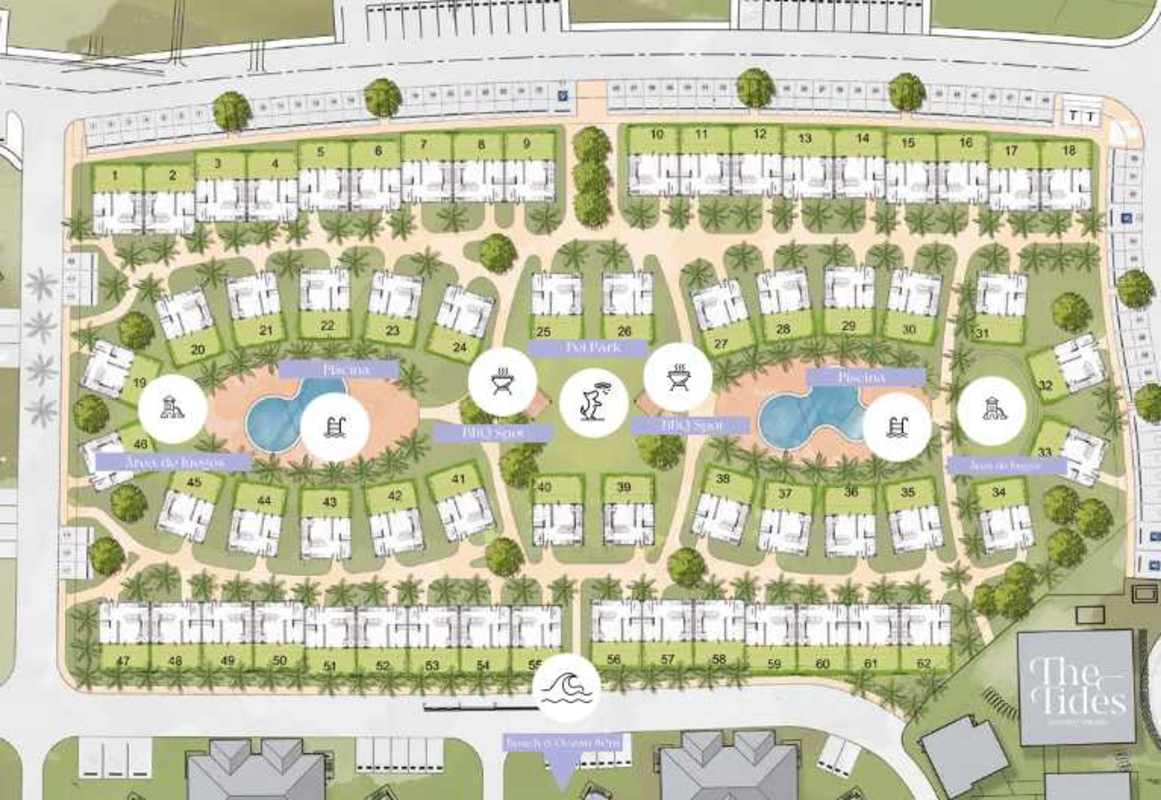 Swimming pool area with sun loungers and palm trees at Playa Caracol Panama