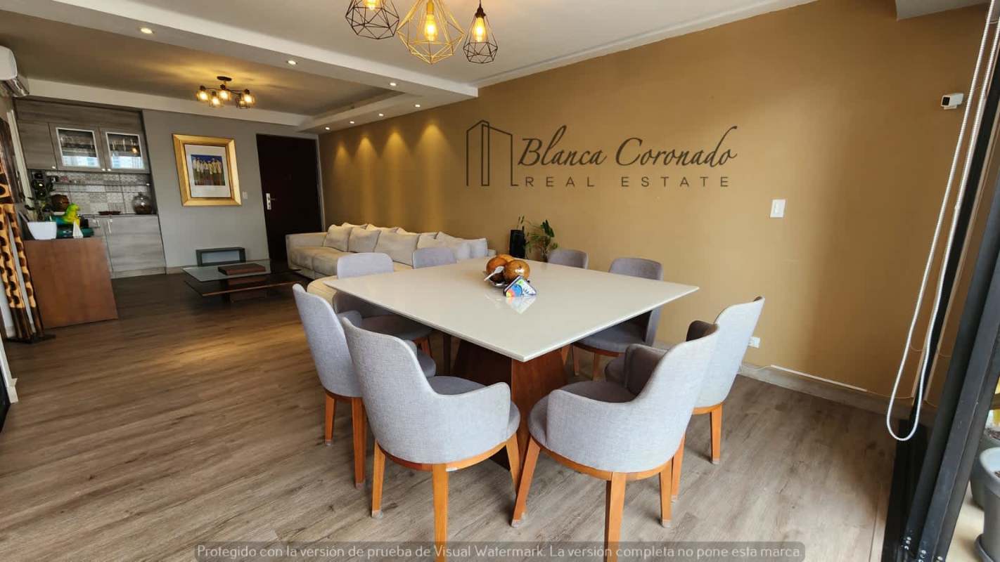 Modern open kitchen with granite countertop, appliances, PH Balboa Bay Panama City