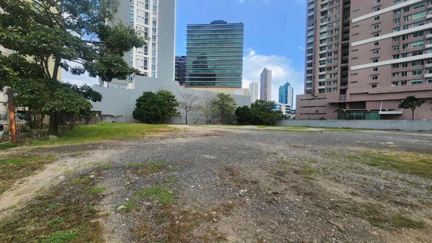 Spacious fenced commercial lot with view of modern skyline Costa del Este Panama