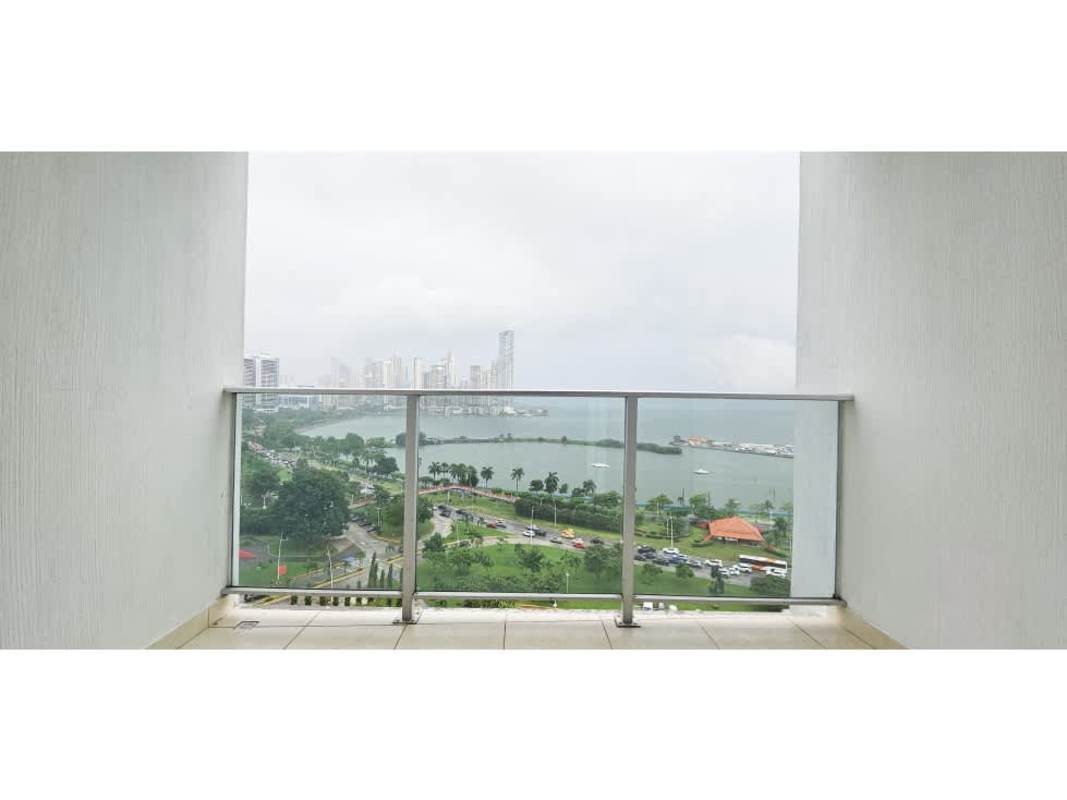 Modern bathroom with glass enclosed shower and sleek vanity in PH White Tower Panama City