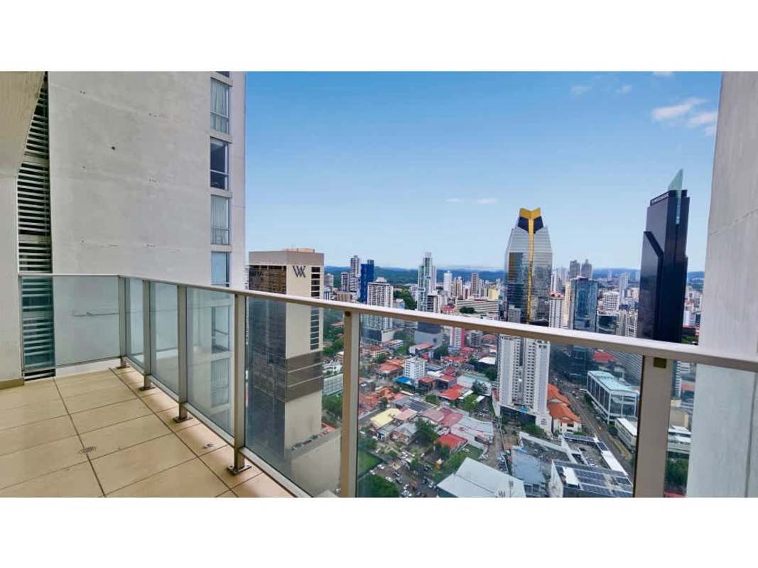 Minimalist bathroom with floating vanity and mirror PH Waters on the Bay Panama